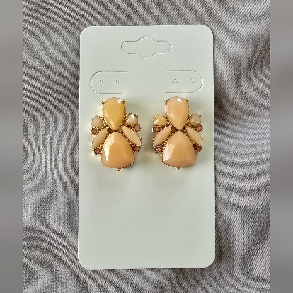 Kate Spade "Color Pop" Geometric Stud Earrings In Blush Pink